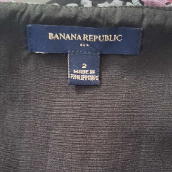 Banana Republic Black and Mauve Patterned Ruffle Dress - Picture 8 of 10